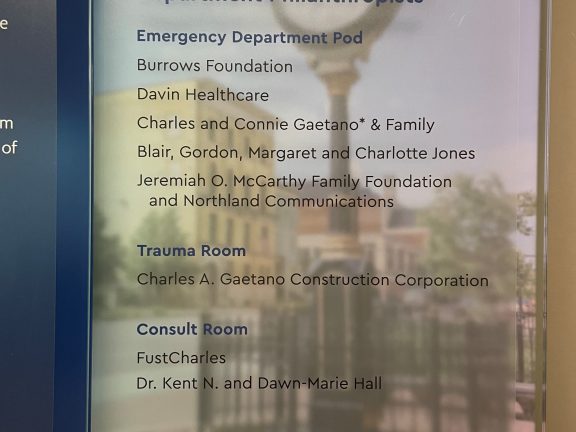  Jeremiah O. McCarthy Family Foundation & Northland Communications Becomes Member of MVHS Cornerstone Society; Emergency Department Pod Sponsor for New Wynn Hospital 